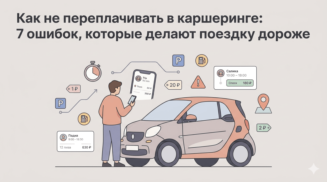 Как не переплачивать в каршеринге: 7 ошибок, которые делают поездку дороже